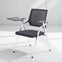 Chaise de formation pliable pliante en maille avec tablette de table pour tablette d'écriture pour l'école salle de conférence étude bureau personnel étudiant