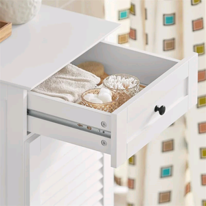 Combohome <span class=keywords><strong>Armoire</strong></span> à <span class=keywords><strong>linge</strong></span> en bois pour <span class=keywords><strong>salle</strong></span> <span class=keywords><strong>de</strong></span> <span class=keywords><strong>bain</strong></span> blanche <span class=keywords><strong>avec</strong></span> tiroir - Product Image 4
