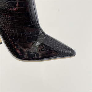 Green Patent Leather Stivali Donna Woman Pointed Toe Stiletto Heels Zip Shoes Fashion 42 Women's <b>Boots</b> - Product Image 5