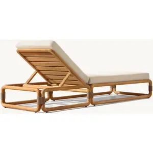 Outdoor Teak Furniture Pool Chairs Sun Lounger Swimming Luxury Solid Wooden Teak Sun Lounger