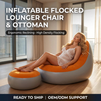 Canapé gonflable pliable personnalisé, chaise longue portable à coussin d'air, imperméable, pour la plage et le camping, conception OEM
