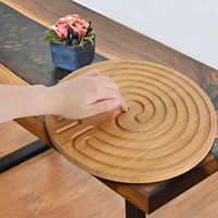 Design Moderne Double Doigt Labyrinthe Style Chartres Bambou Carbonisé 1 Unité en Couleur Marron Carbonisé Naturel