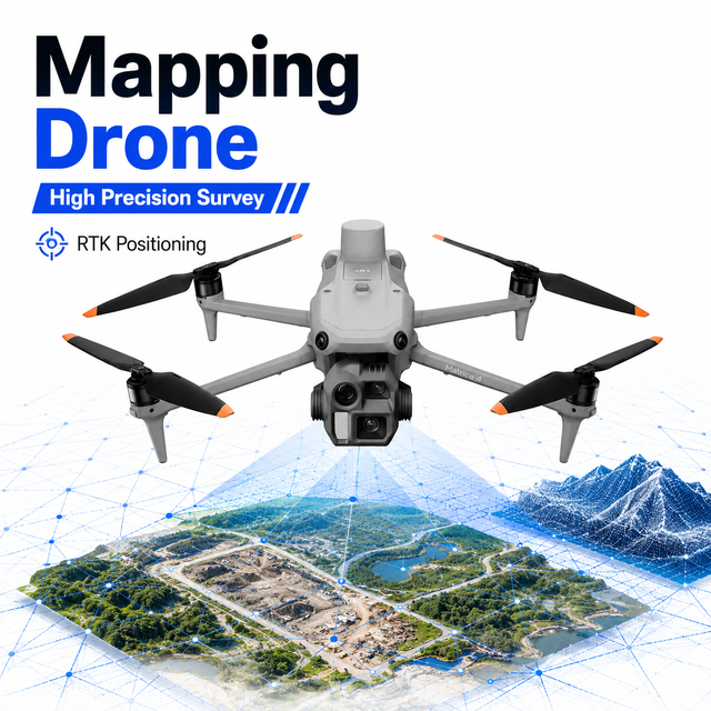MATRICE 4E High Precision 20MP Camera Mapping Drone Industrial UAV System 49min Long Flight Time Surveying Construction Land RTK