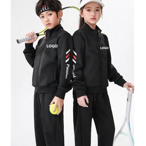 Conjunto de pantalones de chándal de fútbol juvenil negro Logo personalizado Hombres Niños Otoño Invierno Sudaderas con cremallera Hombres Invierno Tenis Golf Abrigo deportivo - Product Image 1