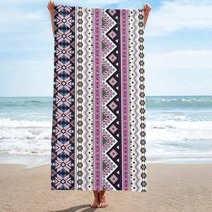 <span class=keywords><strong>Serviette</strong></span> de plage en microfibre à motif géométrique de style ethnique, <span class=keywords><strong>serviette</strong></span> <span class=keywords><strong>anti</strong></span>-<span class=keywords><strong>sable</strong></span> à séchage rapide de couleur violette, adaptée aux plages et aux voyages - Product Image 5