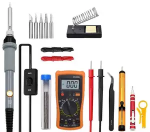 Oem/Odm 60W Set alat suhu penyesuaian dengan Multimeter Digital Kit besi setrika listrik