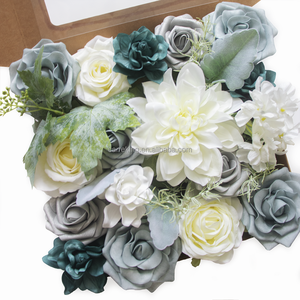 Vente en gros <span class=keywords><strong>de</strong></span> roses en soie artificielles, combo <span class=keywords><strong>de</strong></span> fleurs mélangées pour mariage, bouquets <span class=keywords><strong>de</strong></span> mariée, fleurs artificielles magnifiques, bricolage - Product Image 4
