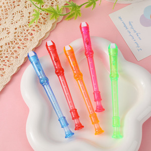 Enregistreur en cristal transparent à six trous pour enfants, instrument de musique pour l'éducation précoce, jouet à vent, cadeau, 20x2cm, 5 pièces - Product Image 1
