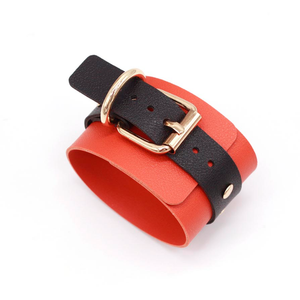 Nouvelle mode Bracelet en cuir PU amitié grand poignet large Wraps Bracelet femmes main caténaire pour cadeaux - Product Image 6