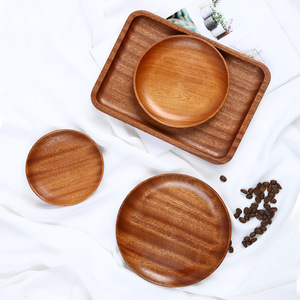 Bandeja rectangular de madera de ébano estilo japonés para vajilla, bandeja de té de madera maciza, soporte para tazas de té, plato de madera para el hogar - Product Image 2