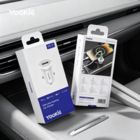 YooKiE PC17 Pengisi Daya Mobil Cerdas 1-USB 18W dengan Kabel USB-A ke IPH QC3.0 Pengisian Cepat untuk Ponsel.