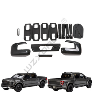 Accesorios de Fibra de Carbono Negra WZXD, Cubiertas Exteriores Impermeables para Automóviles, Molduras para Manijas y Espejos Retrovisores para F150 F-150 2023 - Product Image 1