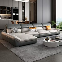 Ensemble de canapés modulaires en tissu microfibre pour décoration intérieure moderne, canapé en forme de L de luxe moderne, canapé sectionnel pour salon