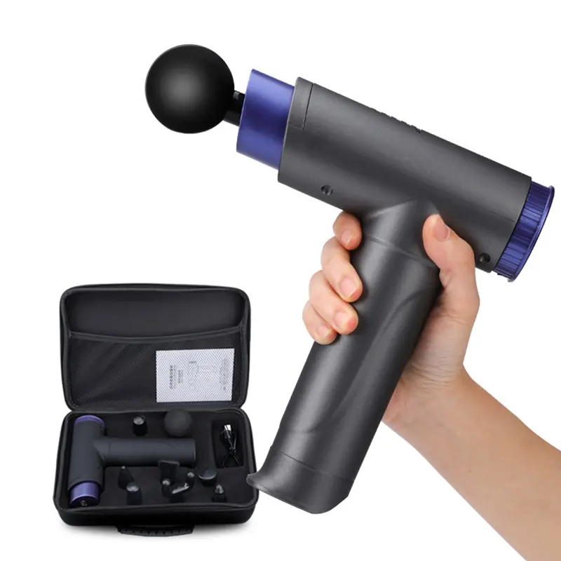 Mini pistola masajeadora de fascia sin escobillas, soporte profesional de tejido profundo de 20 velocidades, pantalla táctil led lcd, Etiqueta Privada, 2021
