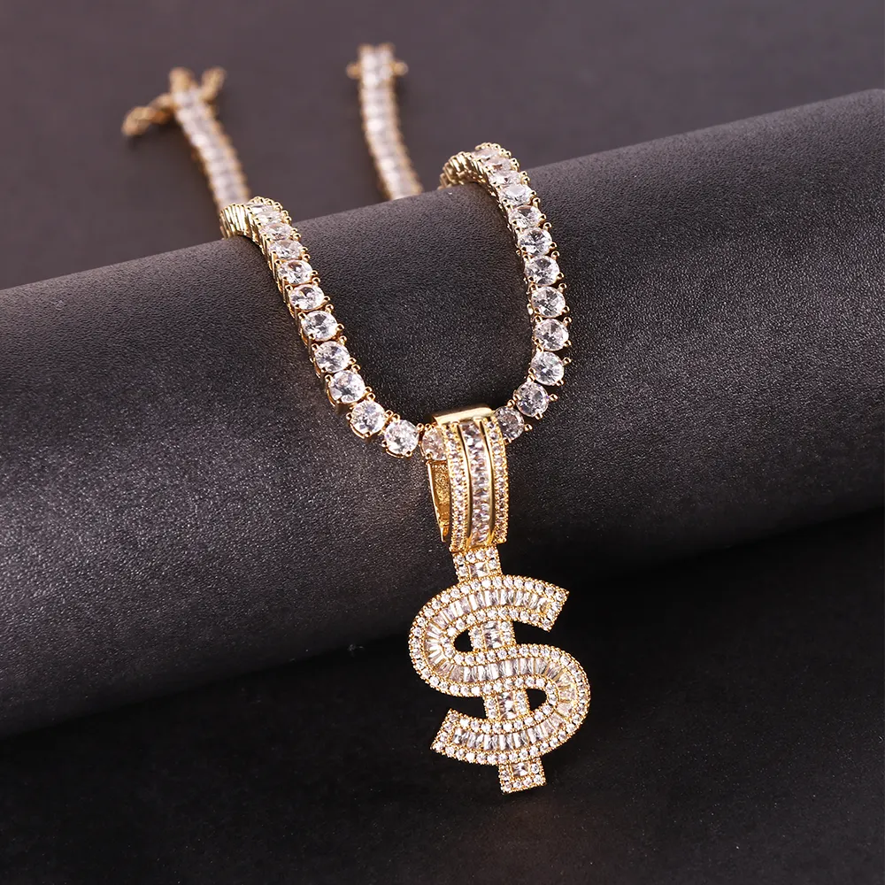 Newest Listing Top Style Dollar Pendant Necklace Men And Women Hip Hop Jewelry Necklace For Exquisite Gifts