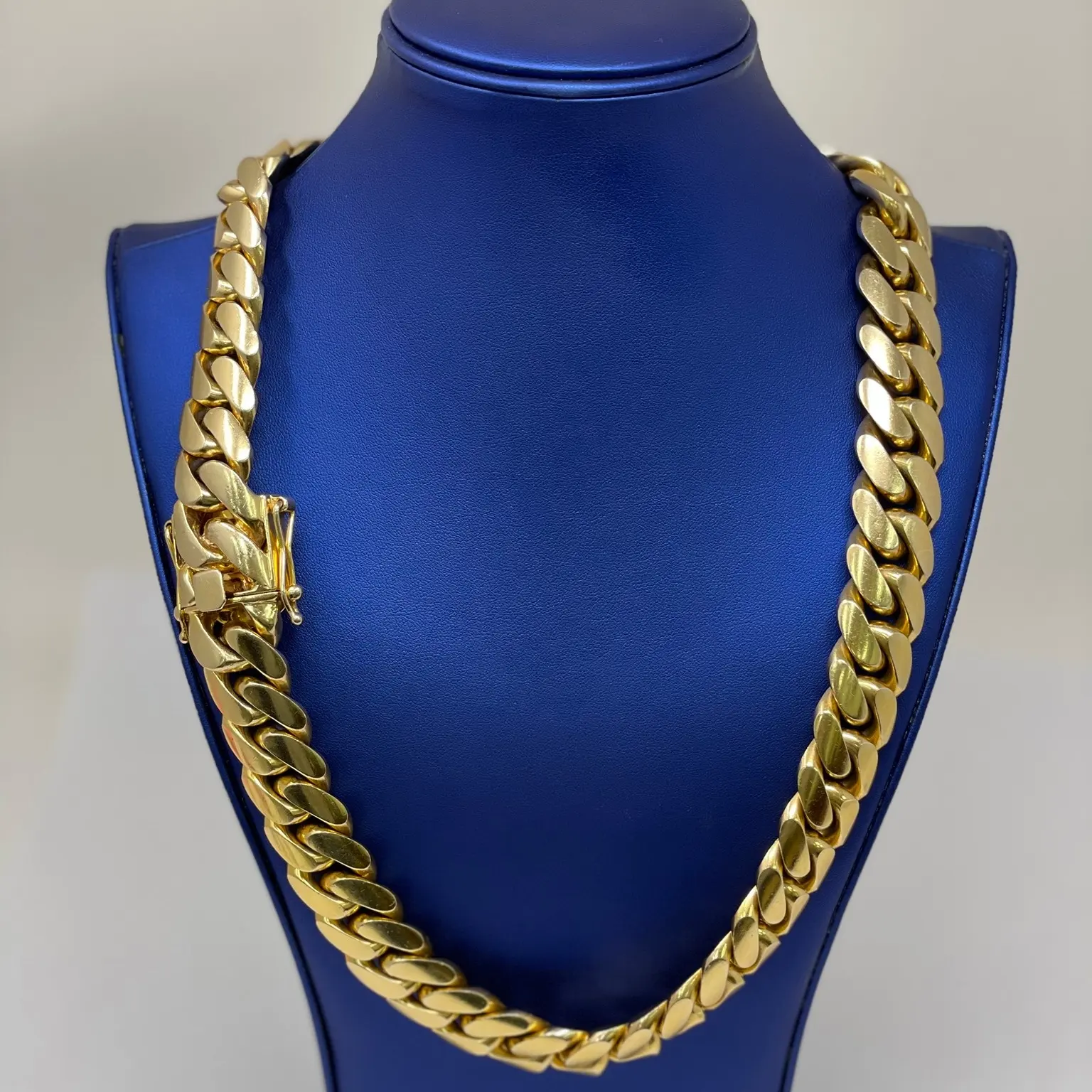 Customized Italian 10Kt 14K Gold Chains Real Yellow Gold Miami Cuban Link Franco Solid Gold Chains with Certificate