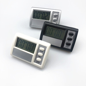 Electronic Car Clock Digital Timer With Large Screen Portable Compact Design For Auto Use White Black Silver Colors - Product Image 1