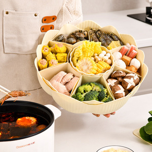 Plateau de service rotatif pour fondue, 8 compartiments, double couche, transparent, compatible lave-vaisselle, pour cuisine - Product Image 2