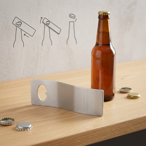 Grattoir à pâte et coupe-pâte rectangulaire en acier inoxydable avec trou de suspension, ouvre-bouteille en métal écologique - Product Image 3