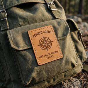 Custom Leather Tags for Jeans Waistband Patch Real Cowhide Embossed <b>Logo</b> Label Wholesale Supply - Product Image 3