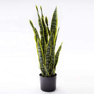 Plantas de imitación falsas con maceta de plástico negro, planta de serpiente Artificial, para el hogar <span class=keywords><strong>Sansevieria</strong></span>, oficina, decoración interior y exterior - Product Image 5