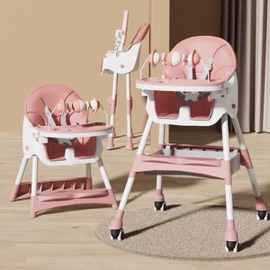 Silla Alta Plegable Multifuncional de Altura Ajustable <span class=keywords><strong>para</strong></span> Comer <span class=keywords><strong>para</strong></span> Niños Pequeños con Ruedas - Product Image 6
