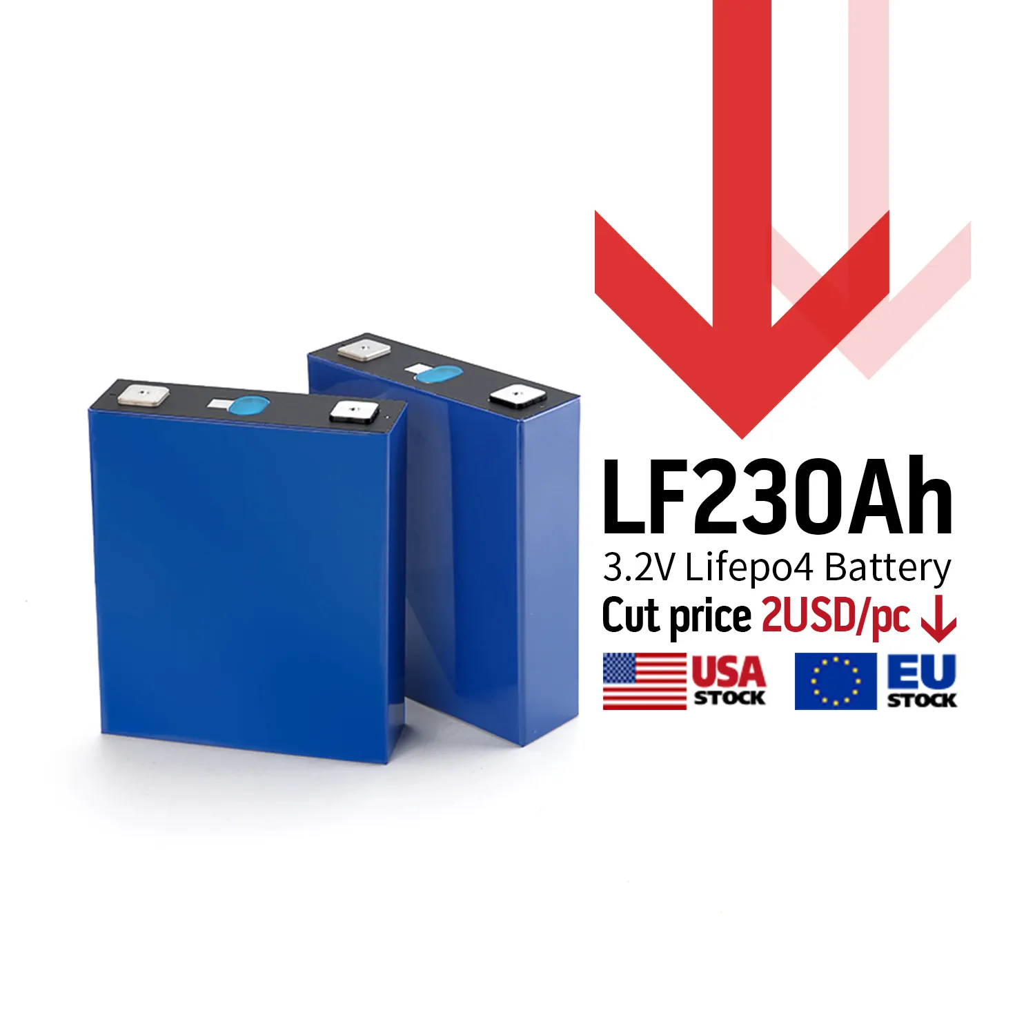 Stock UE États-Unis cellule Lifepo4 EV 3.2V LF230 Grade A nouvelle marque 228AH 230AH 240AH LFP système solaire renouvelable Batteries au lithium-ion
