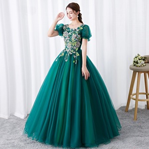 Women's Military Green Chiffon Tutu Skirt With Floral Embroidery Elegant Ball Gown For Formal Events And Performances - Product Image 4