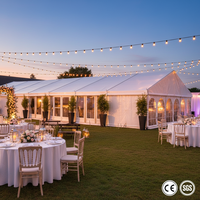 Tente de réception de luxe en verre transparent, imperméable, pour événements en plein air, romantique, pour mariage ou fête
