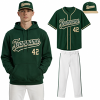 Ensemble de maillots de baseball personnalisés de haute qualité, vêtements de sport, sweat-shirt, pantalon, casquette, uniforme respirant en maille pour équipes sportives et clubs