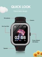 Montre connectée pour enfants VM01, écran AMOLED, étanche, 4G, GPS, caméra vidéo, appel SOS, localisateur SOS, calendrier, montres-bracelets en silicone