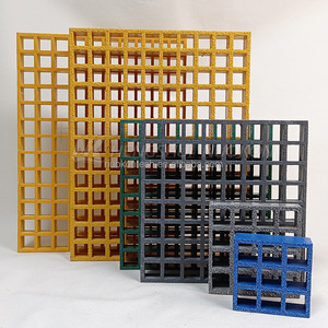 Grille en fibre de verre FRP haute résistance, antidérapante, résistante à la corrosion, 38x38x25mm, pour plateforme d'usine chimique - Product Image 2