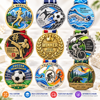 Médaille personnalisée 2D en alliage de zinc pour sports aquatiques (natation, water-polo, aviron) – Médaille de récompense or rose pour événements de championnat et fournisseur d'équipes