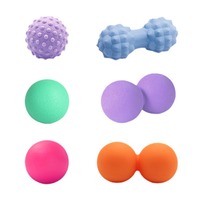 Ballon de yoga en gel de silicone pour relaxation musculaire, massage par acupression en forme de cacahuète, idéal pour l'exercice et le fitness