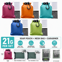 Sac à savon léger et imperméable, porte-savon de voyage à séchage rapide, en maille de nylon, trousse de toilette portable pour le camping et la randonnée, modèle C-24