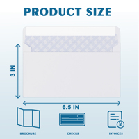 Enveloppes commerciales personnalisées haut de gamme à fermeture autocollante, enveloppes de courrier blanches teintées de sécurité pour factures et chèques de bureau