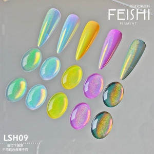 Unicom ผงทำเล็บโครเมี่ยมสีขาวโฮโลแกรม, ผงทำเล็บโครเมียมสีรุ้ง - Product Image 6