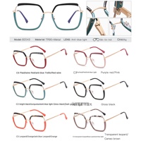 82043 femmes grand cadre plat lunettes Anti-lumière bleue myopie lunettes Internet populaire maquillage mode Ins peut être équipé