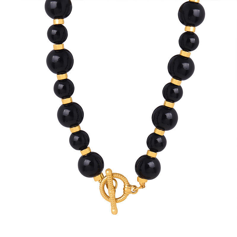 Round Bead Snake Chain Necklace Simple