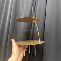 Présentoir de table à dessert en métal doré avec support de gâteau en couches pour décorations de mariage