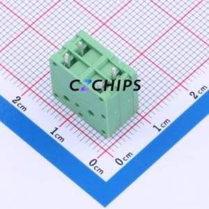 JL271R-35002G01 Spring Terminal Block Bent Lead Through Hole,P=3.5mm Connector 1x2P 3.5mm Green Right Angle Insert - Product Image 2