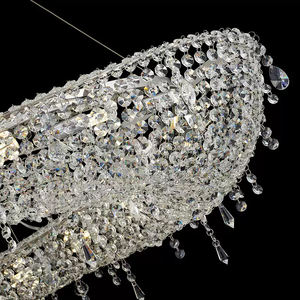 Candelabro de cristal de lujo personalizado para hoteles Nuevo diseño Colgante de forma ovalada Lámpara de luz LED Estilo de Nido de Pájaro - Product Image 2