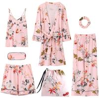 Ensemble de 7 pièces pour femmes, robe de chambre 100% coton, séchage rapide, respirant, pyjama thermique, prix de gros d'usine, vêtements de maison