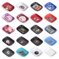 Plateau à rouler miniature en métal personnalisé en gros, porte-clés en fer blanc, support portable pour tabac et herbes, accessoire de fumée avec emballage cadeau
