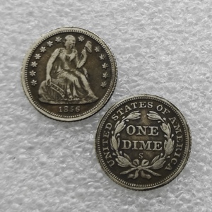 1842-1859 Koin 1 Dime Amerika Serikat "Seated Liberty Dime" Gaya Antik, Koin Peringatan, Hadiah, Dekorasi Rumah - Product Image 4