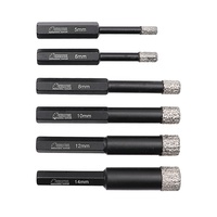 Foret diamanté à tige hexagonale brasé sous vide de 5 mm à 14 mm, scie cloche pour carrelage avec cire de refroidissement pour granit, marbre et maçonnerie