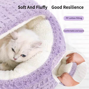 Cama para Perro de Cartón Ecológica, Gruesa y Cálida para Otoño e Invierno, Diseño Sólido, Rellena de Algodón PP, Cuadrada, Lavable a Mano - Product Image 2