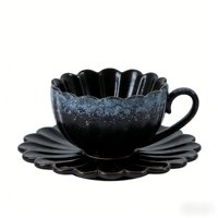 Mug à café réutilisable de grande capacité en porcelaine fine de style américain haut de gamme |   Tasse à latte en céramique vintage pour café commercial et usage domestique