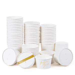 使い捨てクラフトペーパースープボウル紙蓋スナックヌードル持ち帰り用包装スープカップ - Product Image 3