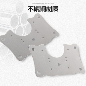 Placa de Reparación de Bisagras de Acero Inoxidable, 8 Orificios, Estilo Minimalista Pulido, Refuerzo para Puerta de Gabinete - Product Image 1